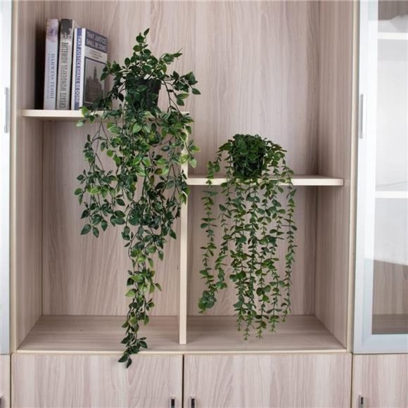 2 Pack Artificial Hanging Plants 2 Pack Fake Potted Plants Wall Home Room Office - Picture 6 of 6